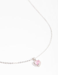 Rhodium Diamante Heart Necklace - link has visual effect only