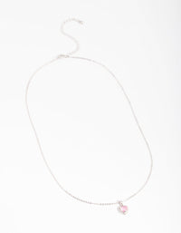 Rhodium Diamante Heart Necklace - link has visual effect only