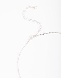 Rhodium Diamante Heart Necklace - link has visual effect only