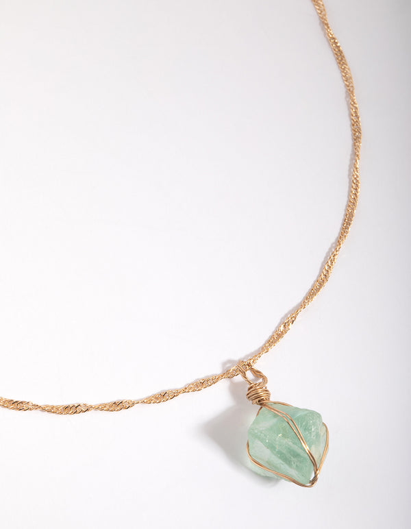 Green Fluorite Cage Necklace