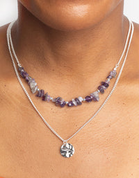 Amethyst Chip Layered Necklace - link has visual effect only