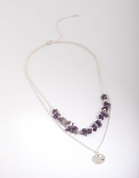 Amethyst Chip Layered Necklace - link has visual effect only