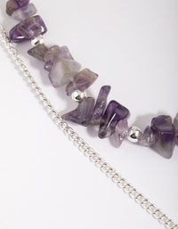 Amethyst Chip Layered Necklace - link has visual effect only