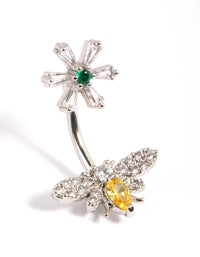 Surgical Steel Garden Bee Belly Bar - link has visual effect only