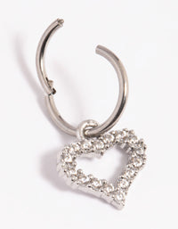 Titanium Pave Heart Clicker - link has visual effect only