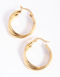 Waterproof Gold Plated Stainless Steel Hoop Earrings - link has visual effect only