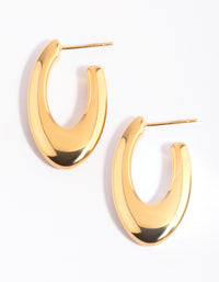 Gold Plated Surgical Steel Oval Hoop Earrings - link has visual effect only