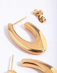 Gold Plated Surgical Steel Oval Hoop Earrings - link has visual effect only