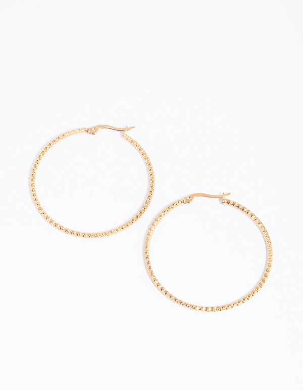 Gold Plated Surgical Steel Thin Hoop Earrings