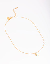 Waterproof Gold Plated Stainless Steel Butterfly Pendant Necklace - link has visual effect only