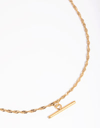 Waterproof Gold Plated Stainless Steel Fob Necklace - link has visual effect only