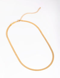 Waterproof Gold Plated Stainless Steel Herringbone Necklace - link has visual effect only