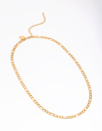 Gold Plated Stainless Steel Figaro Necklace - link has visual effect only