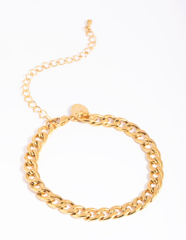 Gold Plated Surgical Steel Curb Chain Bracelet