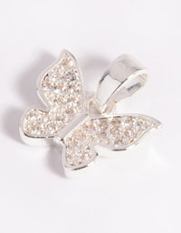 Silver Plated Butterfly Charm with Cubic Zirconia - link has visual effect only