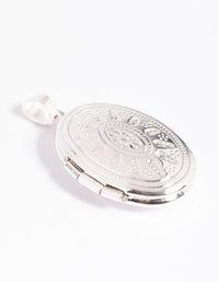 Silver Plated Oval Locket Charm - link has visual effect only