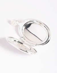 Silver Plated Oval Locket Charm - link has visual effect only