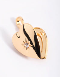 Gold Plated Diamante Heart Locket Charm - link has visual effect only