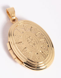 Gold Plated Oval Locket Charm - link has visual effect only