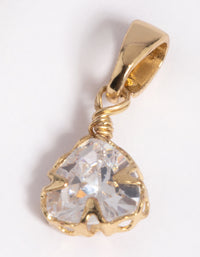 Gold Plated Diamante Triangle Charm - link has visual effect only