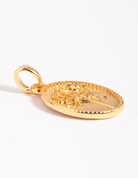 Gold Plated Vintage Flower Charm - link has visual effect only