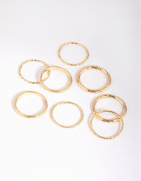 Gold Plated Textured Ring 8-Pack - link has visual effect only