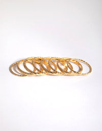 Gold Plated Textured Ring 8-Pack - link has visual effect only