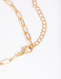 Gold Plated Dainty Chain Anklet Pack - link has visual effect only