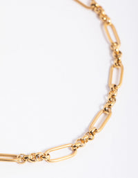 Gold Plated Surgical Steel Oval Link Anklet - link has visual effect only