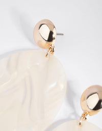 Cream Pearlised Acrylic Drop Earrings - link has visual effect only