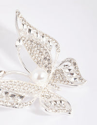 Silver Butterfly & Pearl Brooch - link has visual effect only