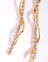 Gold Diamante Drop Earrings - link has visual effect only