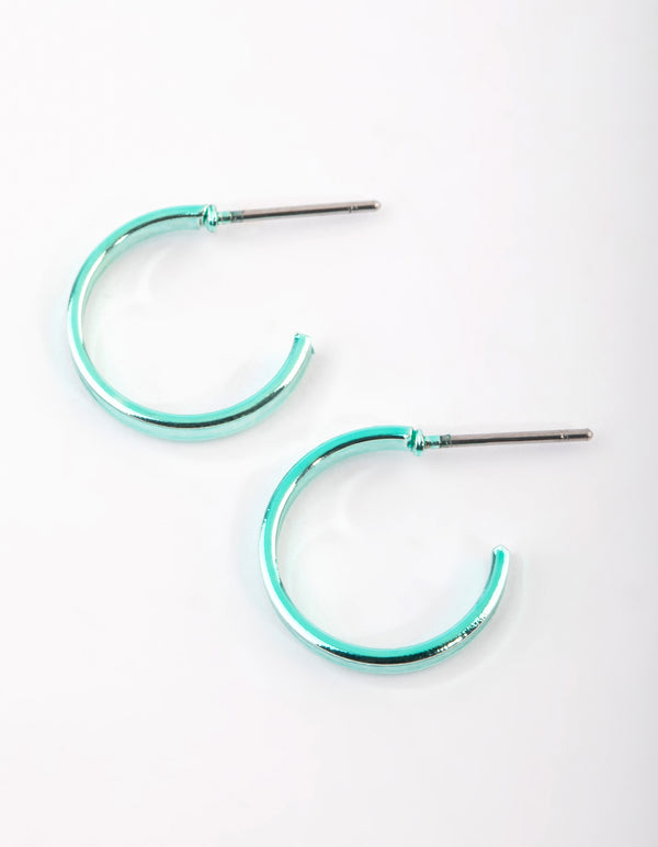 Matte Metallic Huggie Hoop Earrings