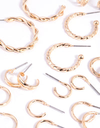 Gold Twisted Hoop Earring 12-Pack - link has visual effect only