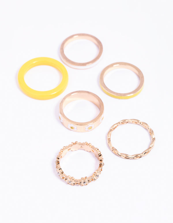 Gold Daisy Ring Pack