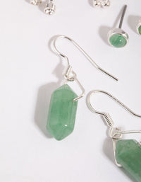 Silver Green Fluorite Stacking Earrings - link has visual effect only