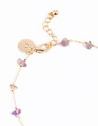 Gold Amethyst Chip Anklet - link has visual effect only