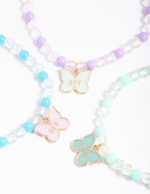 Kids Pastel Butterfly Best Friend Bracelets