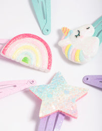 Kids Rainbow Unicorn Snap Clips - link has visual effect only