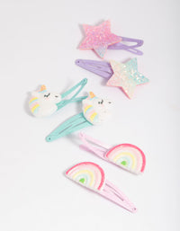 Kids Rainbow Unicorn Snap Clips - link has visual effect only