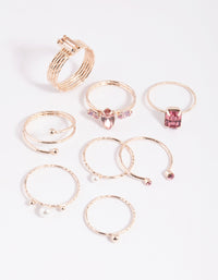 Rose Gold Pearl Ring Stack Pack - link has visual effect only