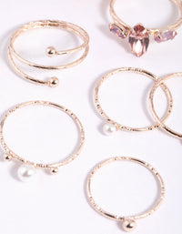 Rose Gold Pearl Ring Stack Pack - link has visual effect only