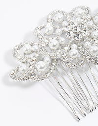 Silver Pearl & Diamante Comb - link has visual effect only