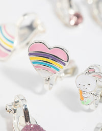 Kids Bunny Love Clip On Earrings - link has visual effect only