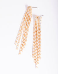 Gold Cubic Zirconia Fringe Drop Earrings - link has visual effect only