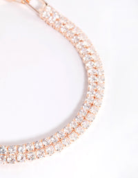 Rose Gold Cubic Zirconia Tennis Bracelet - link has visual effect only