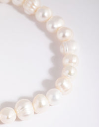 Silver Freshwater Pearl Stretch Bracelet - link has visual effect only