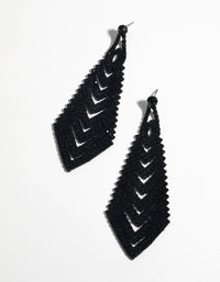 Matte Black Diamante Earrings - link has visual effect only