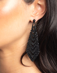 Matte Black Diamante Earrings - link has visual effect only