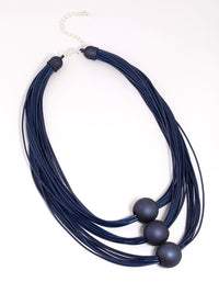 Matte Blue Sphere & Cord Necklace - link has visual effect only